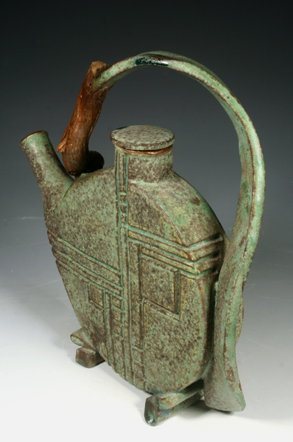 Drum Teapot with Laural Root
